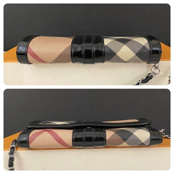 BURBERRY Nova Check Pvc/Patent Leather Wallet to Crossbody Bag 💼 - Picture 12 of 17